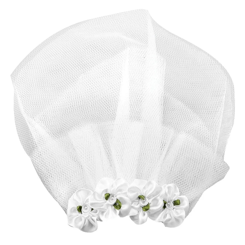 White Tulle Dog Bridal Veil – Soft Lace Floral Pet Headdress