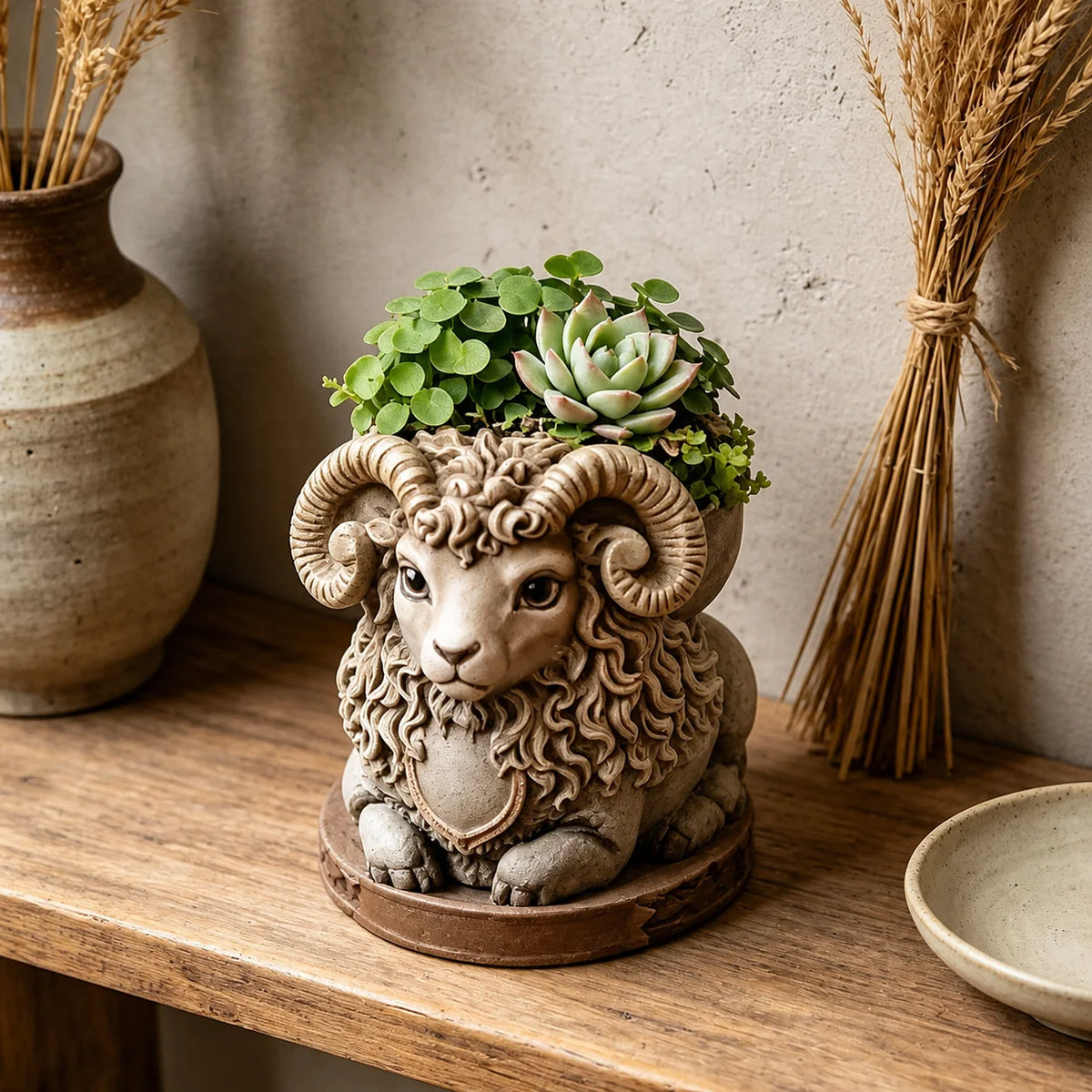 Aries Ram Silicone Pottery Mold – 3D DIY Planter Craft Mold