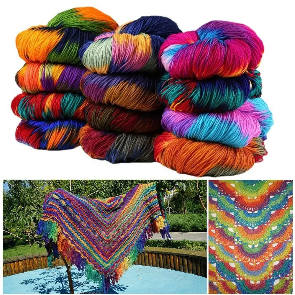 Segment Dyed Acrylic Yarn – Soft Mixed Color Knit & Crochet