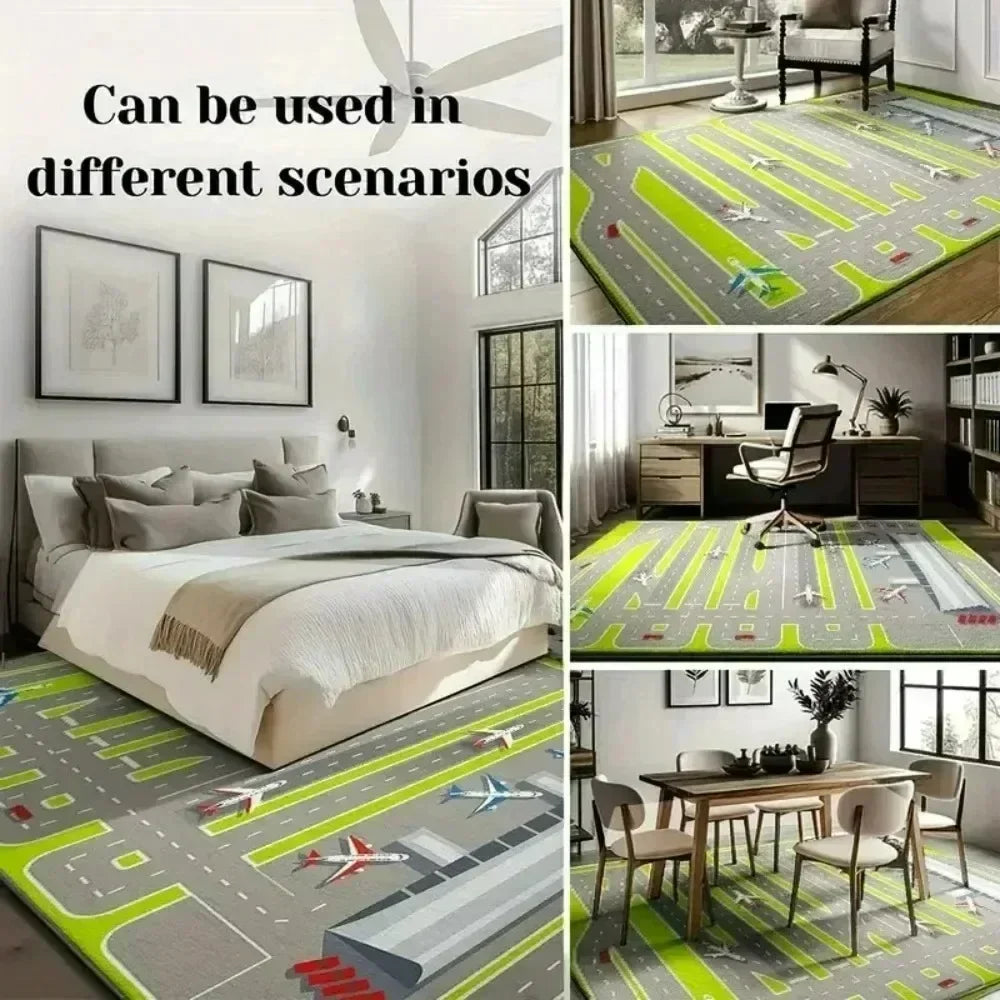Kids Cartoon Road Play Mat – Non-Slip Floor Rug | 4 Sizes