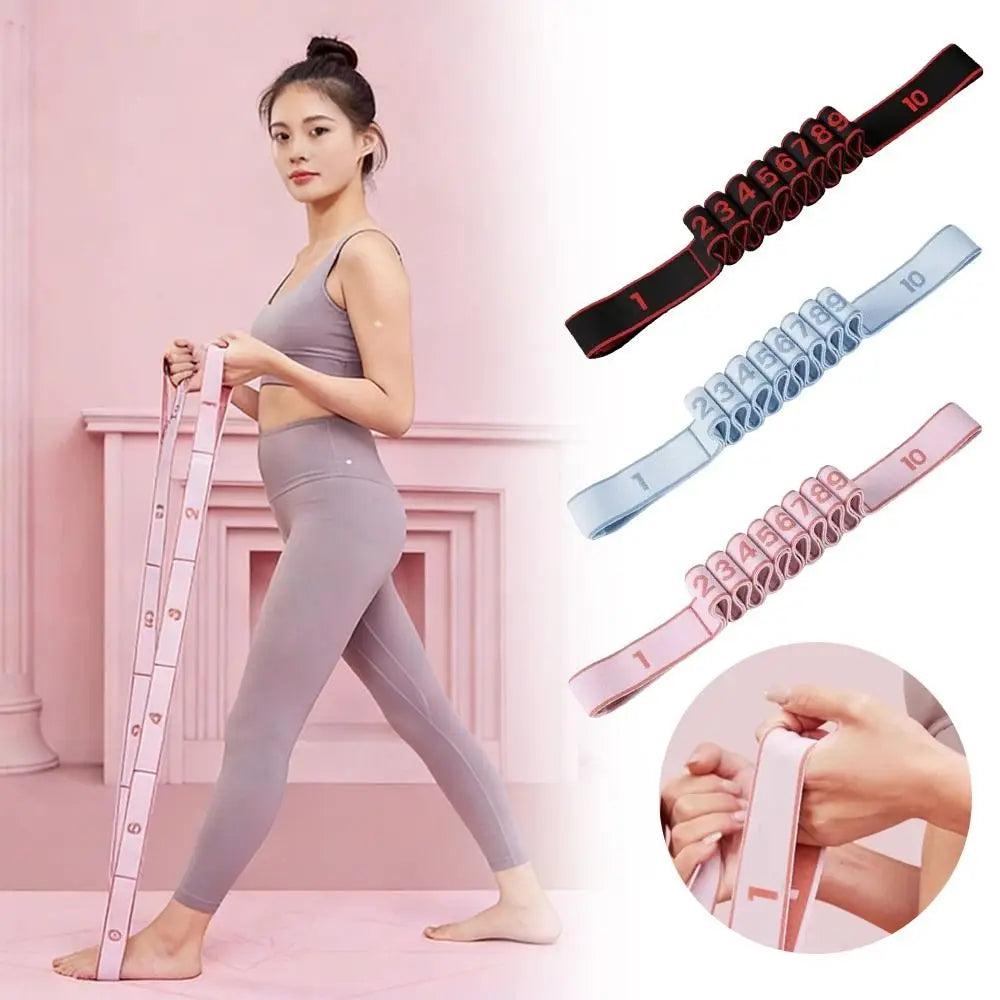 Yoga Stretching Belt – 10/12 Section Dance Resistance Band