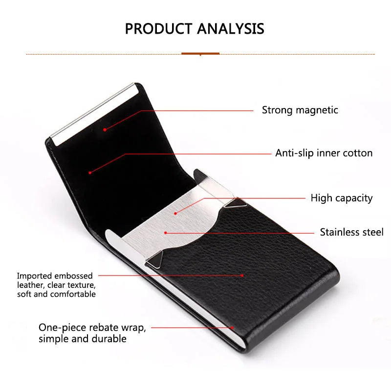 Stainless Steel PU Cigarette Case – Multifunction Card Holder