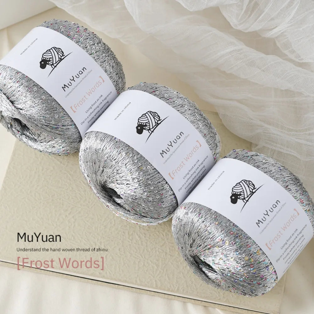 Sequin Crochet Thread 50g – Nylon Glitter Yarn for DIY Crafts