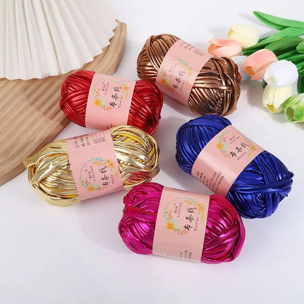Shiny Magic Color Imitation Leather Crochet Yarn – 100g Ball