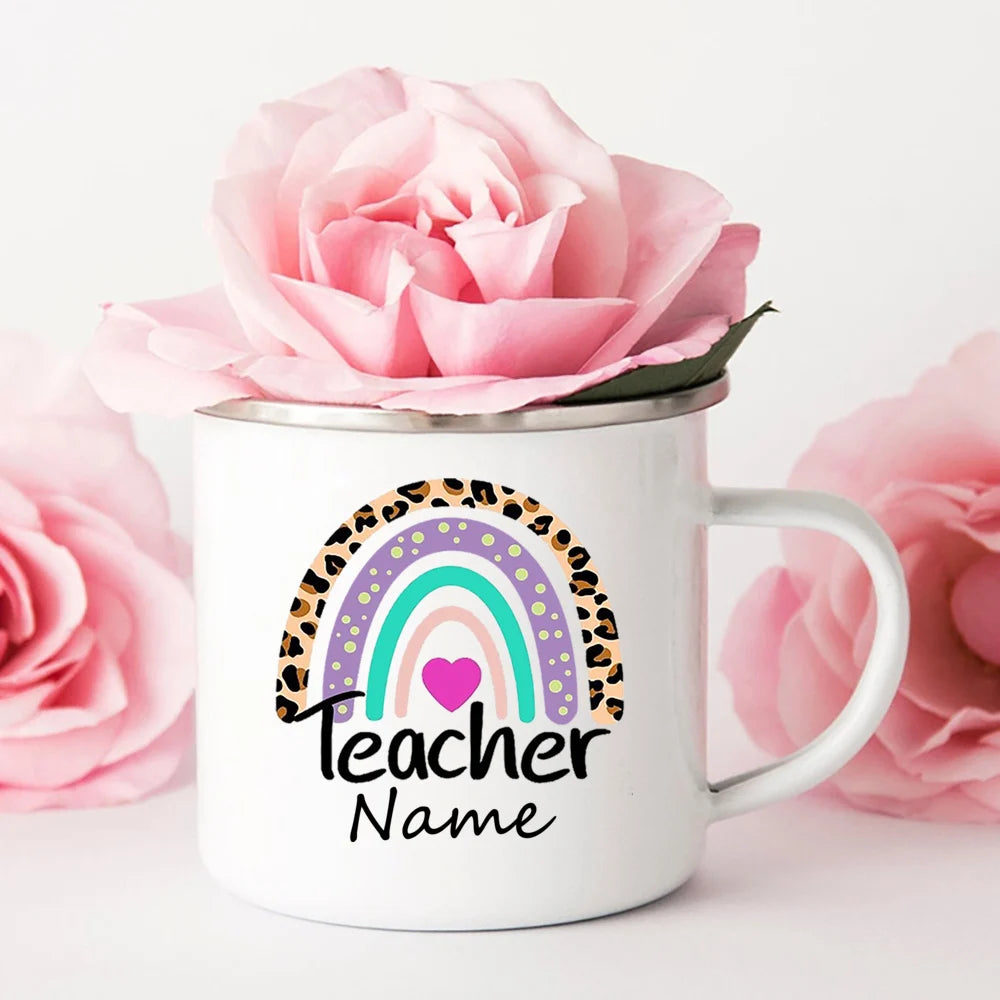 Personalized Custom Name Enamel Mug – Retro Coffee Cup Gift