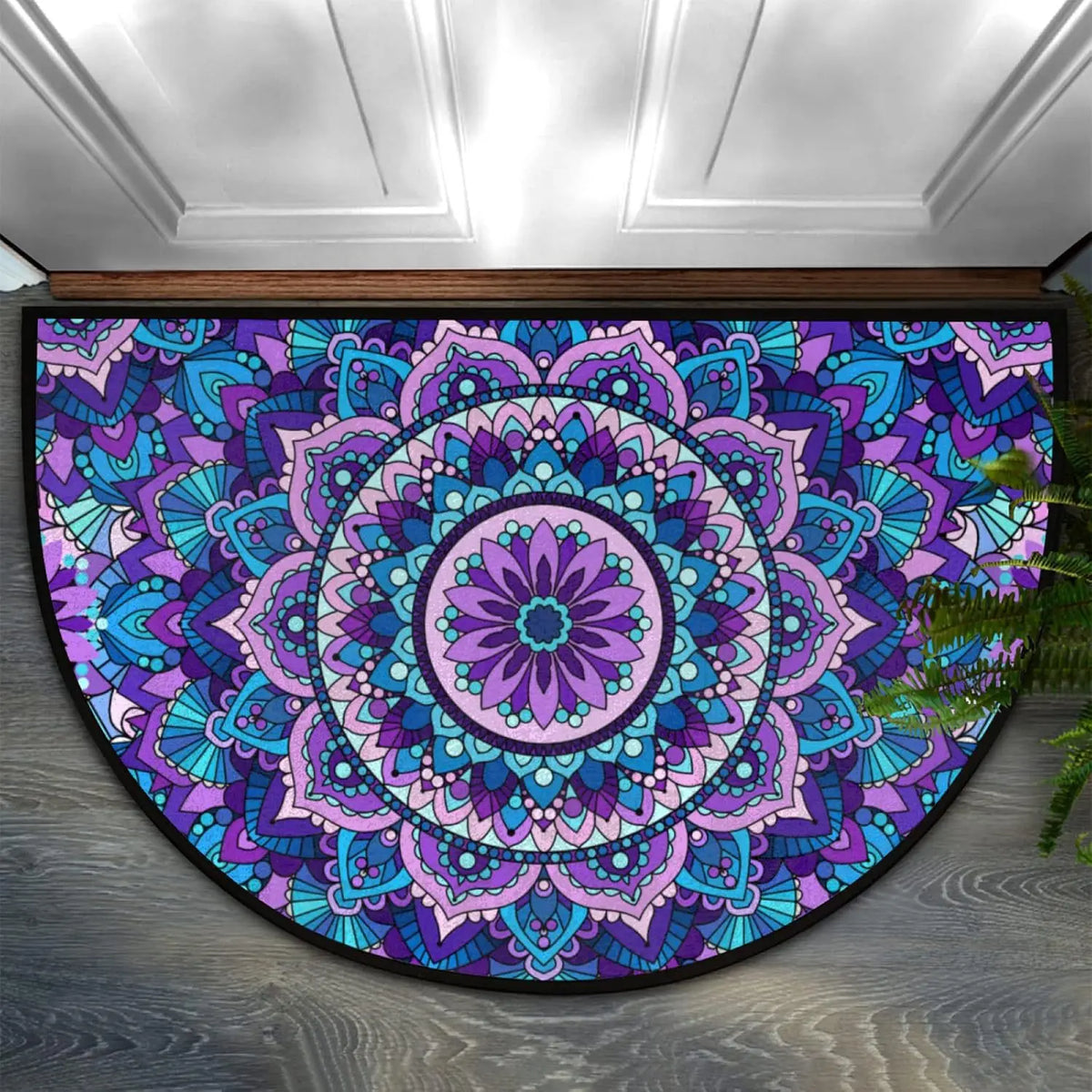 Semi-Circular Non-Slip Doormat – Indoor & Outdoor Entrance Rug
