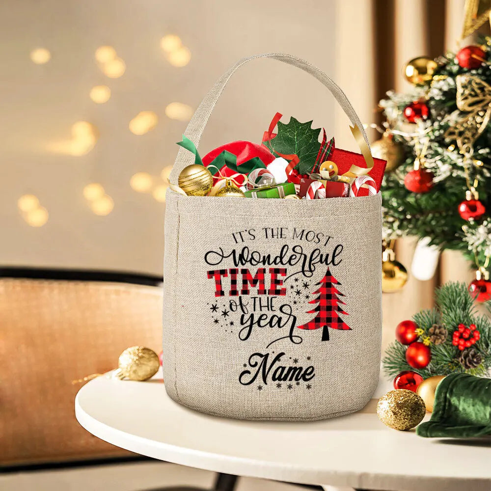 Personalized Deer Christmas Sack Bag – Kids Holiday Gift Tote