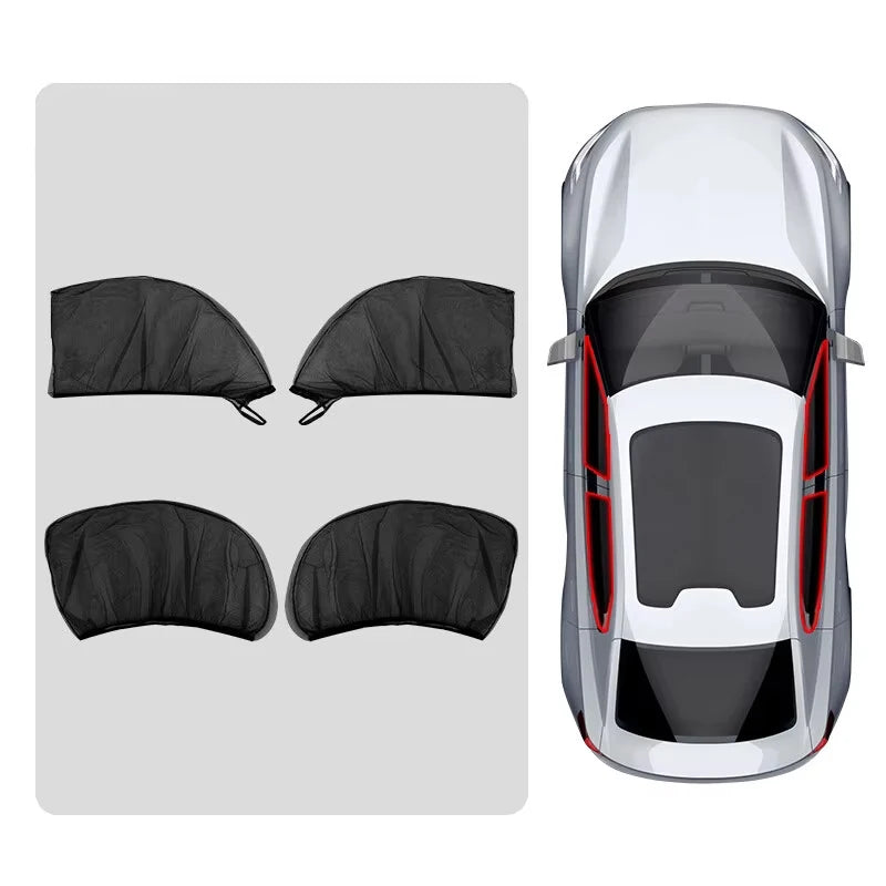 KKJOY Car Side Window Sunshade – UV Mesh Privacy Curtain