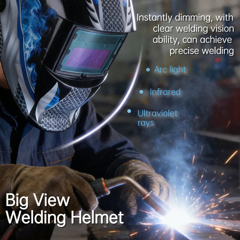 Solar Auto-Darkening Welding Helmet – CE Certified Wide View