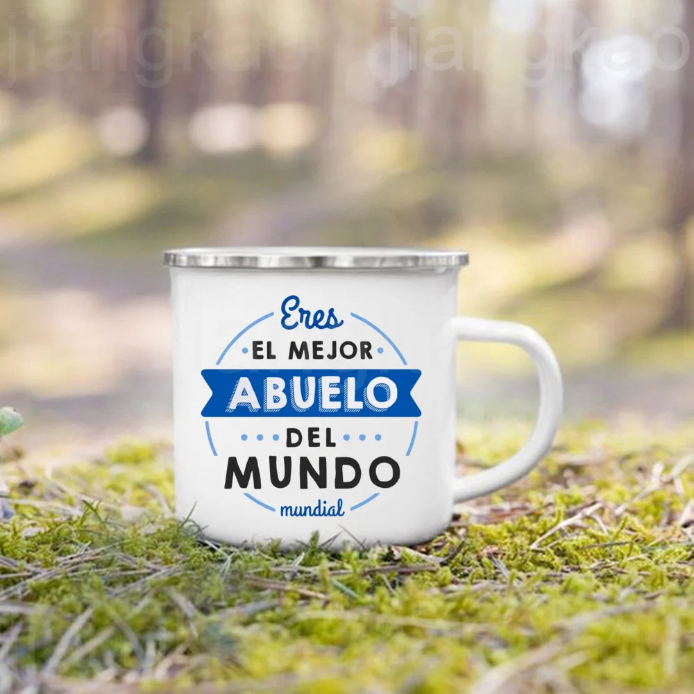Best Grandpa Enamel Camping Mug – Grandfather Gift Mug