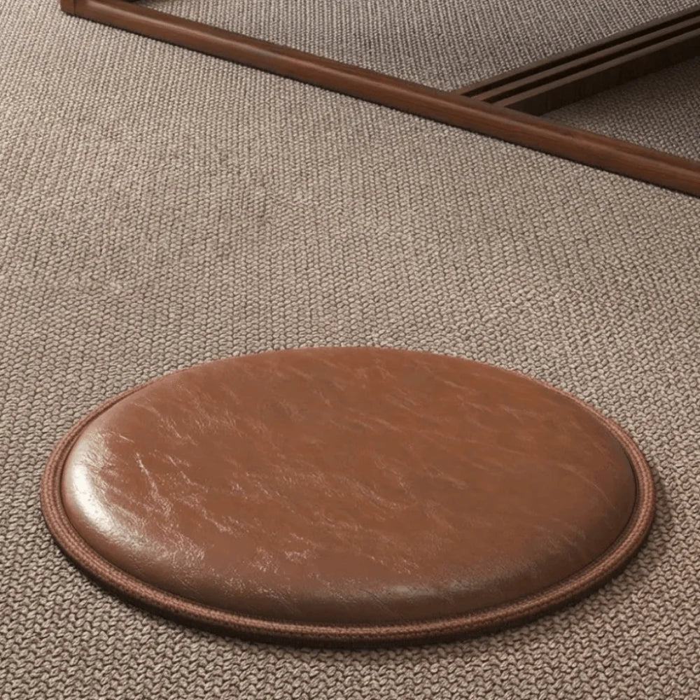 Round Leather Seat Cushion – Non-Slip Waterproof Zafu Pad