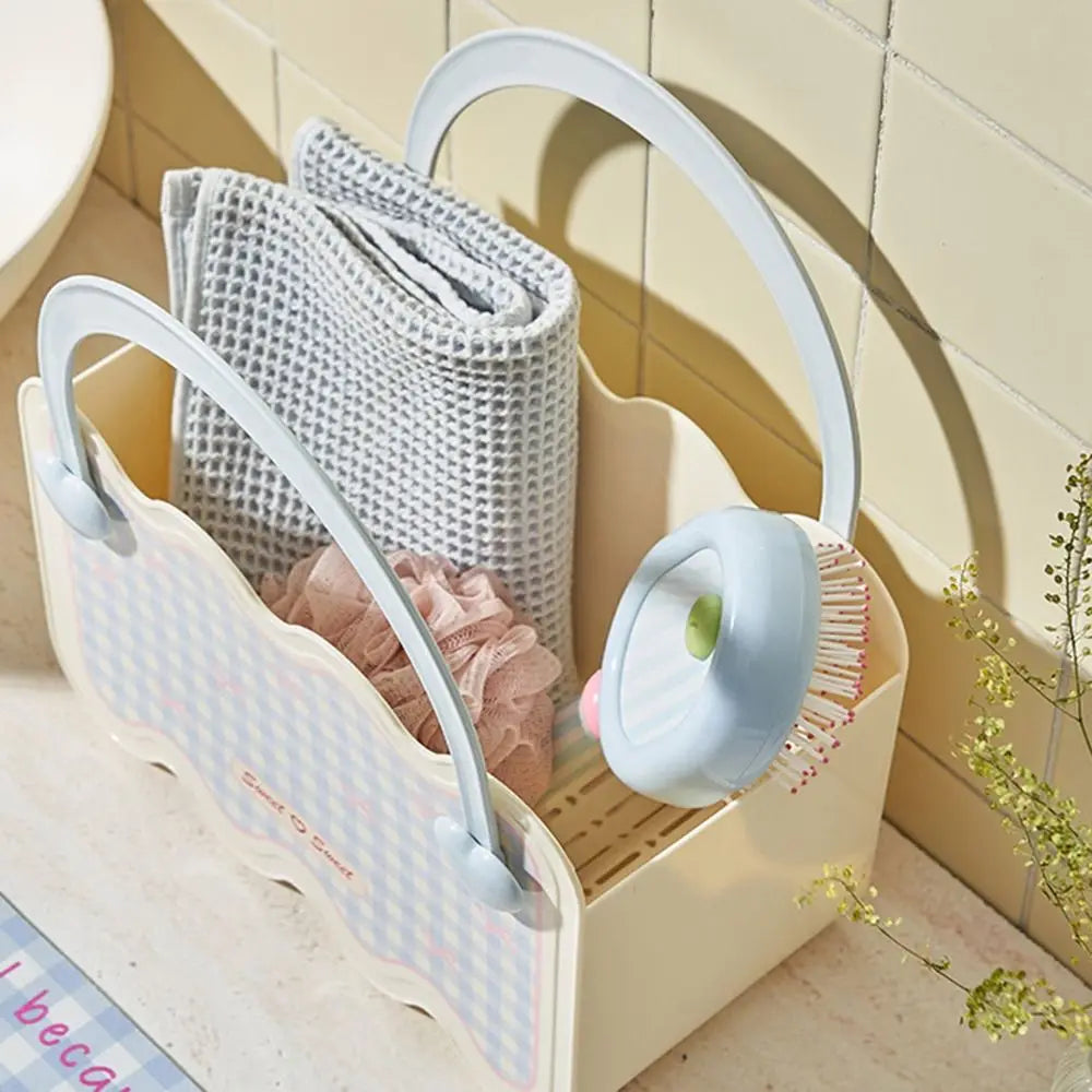 Heart-Shaped Stackable Shower Basket | Portable Bathroom Organizer