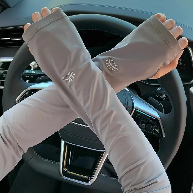 UV Protection Ice Silk Arm Sleeves – Unisex Cycling Sun Sleeves