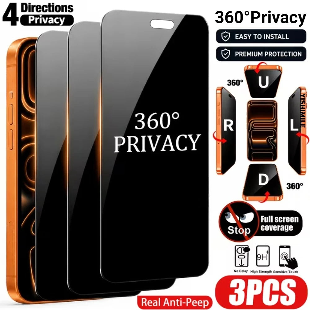 Privacy Screen Protector iPhone – 360° Anti-Spy Tempered Glass