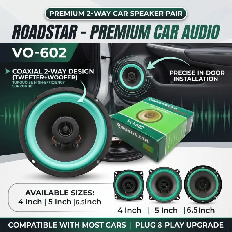 Universal HiFi Coaxial Car Speakers 4/5/6 Inch – 100W/160W