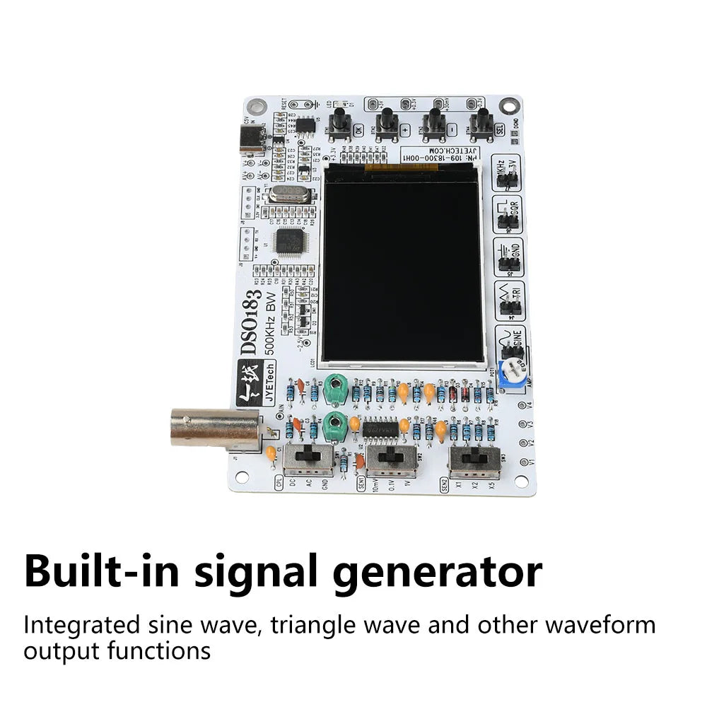 DSO183 DIY Digital Oscilloscope Kit – 500kHz, Type-C Powered
