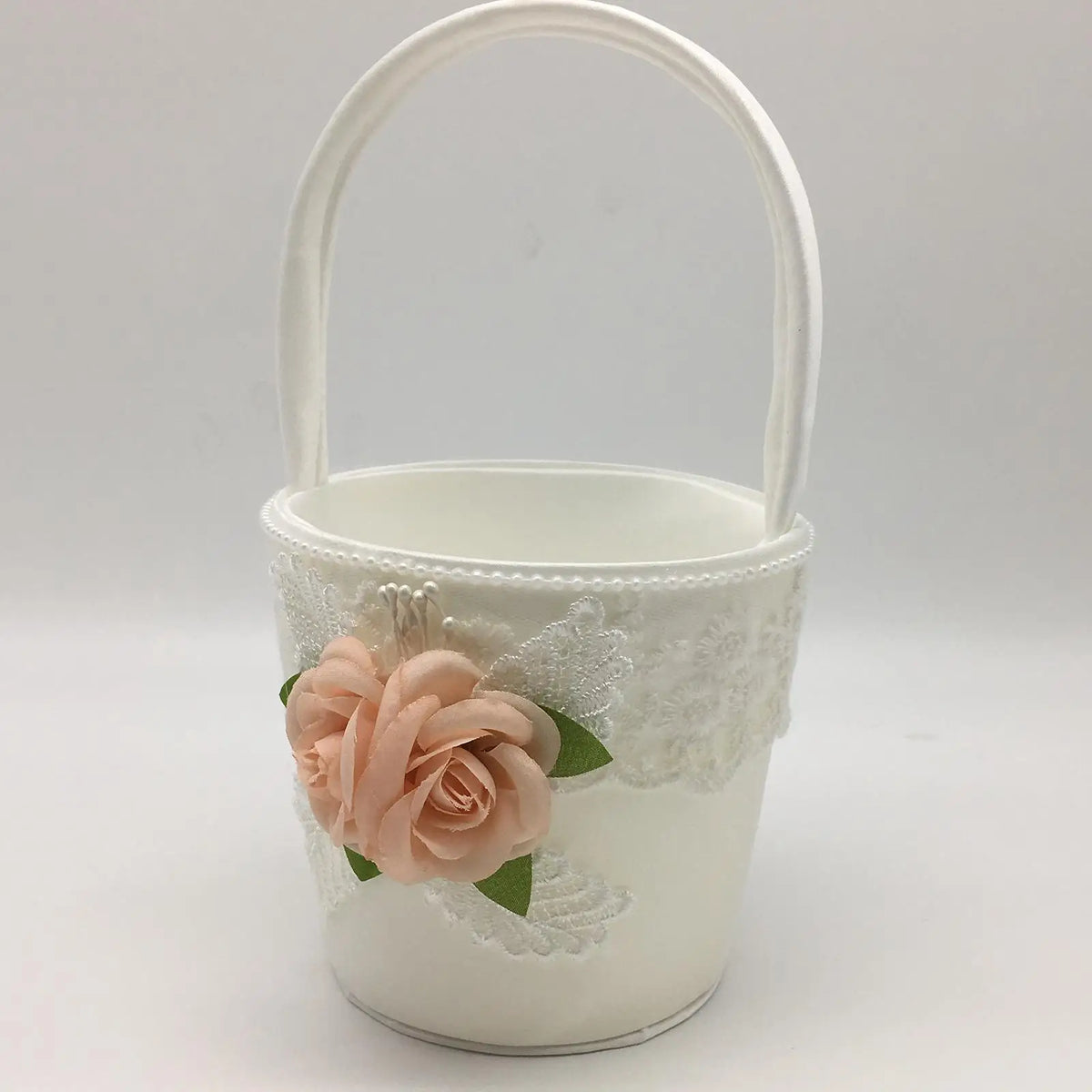 Rose Ring Bearer Pillow & Flower Girl Basket Wedding Set