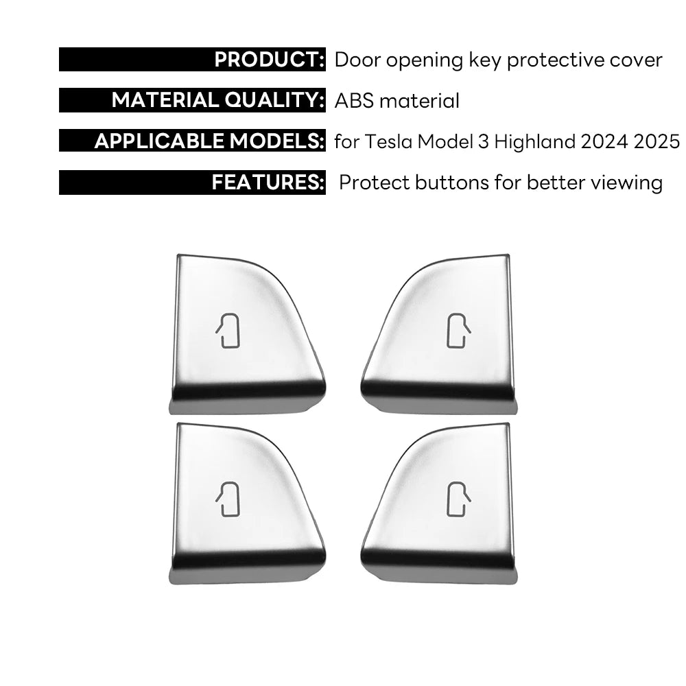 Tesla Model Y & Model 3 Door Button Cover Protector 4-Pack
