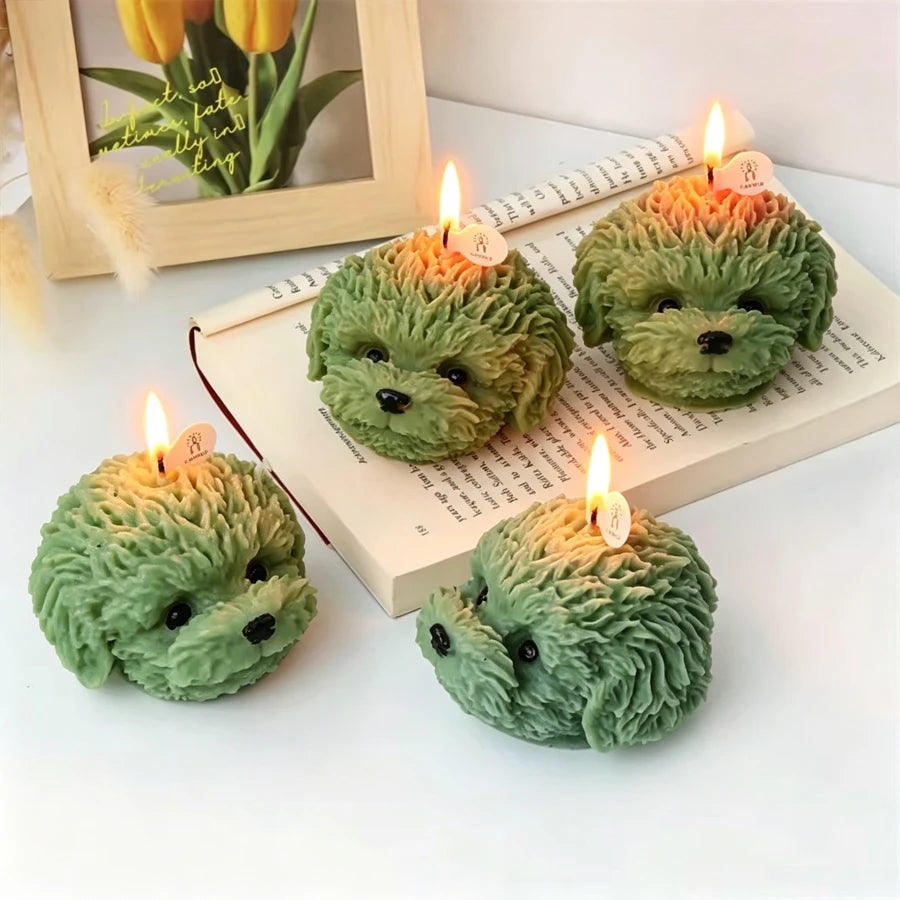 Teddy Dog Head Silicone Mold – DIY Candle Soap Craft Mould