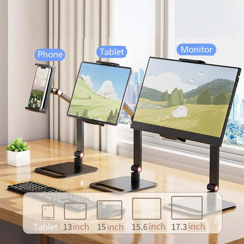 OULLX Foldable Adjustable Desk Stand for Phone & Tablet 17.3"