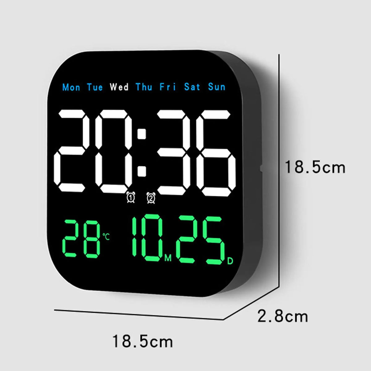 LED Digital Alarm Clock – Calendar, Temperature & Remote