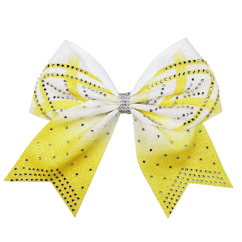 12-Pack Rhinestone Diamond Cheer Bows – Bulk Wholesale Glitter