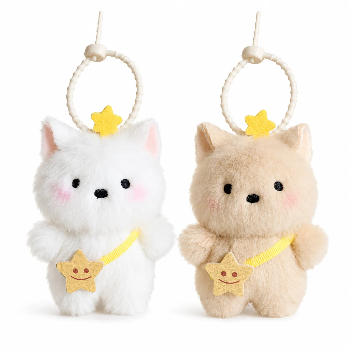 Cute Plush Cat Keychain – Kawaii Star Pendant Bag Charm