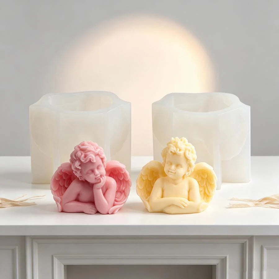 3D Angel Baby Silicone Mold – DIY Candle & Cement Casting