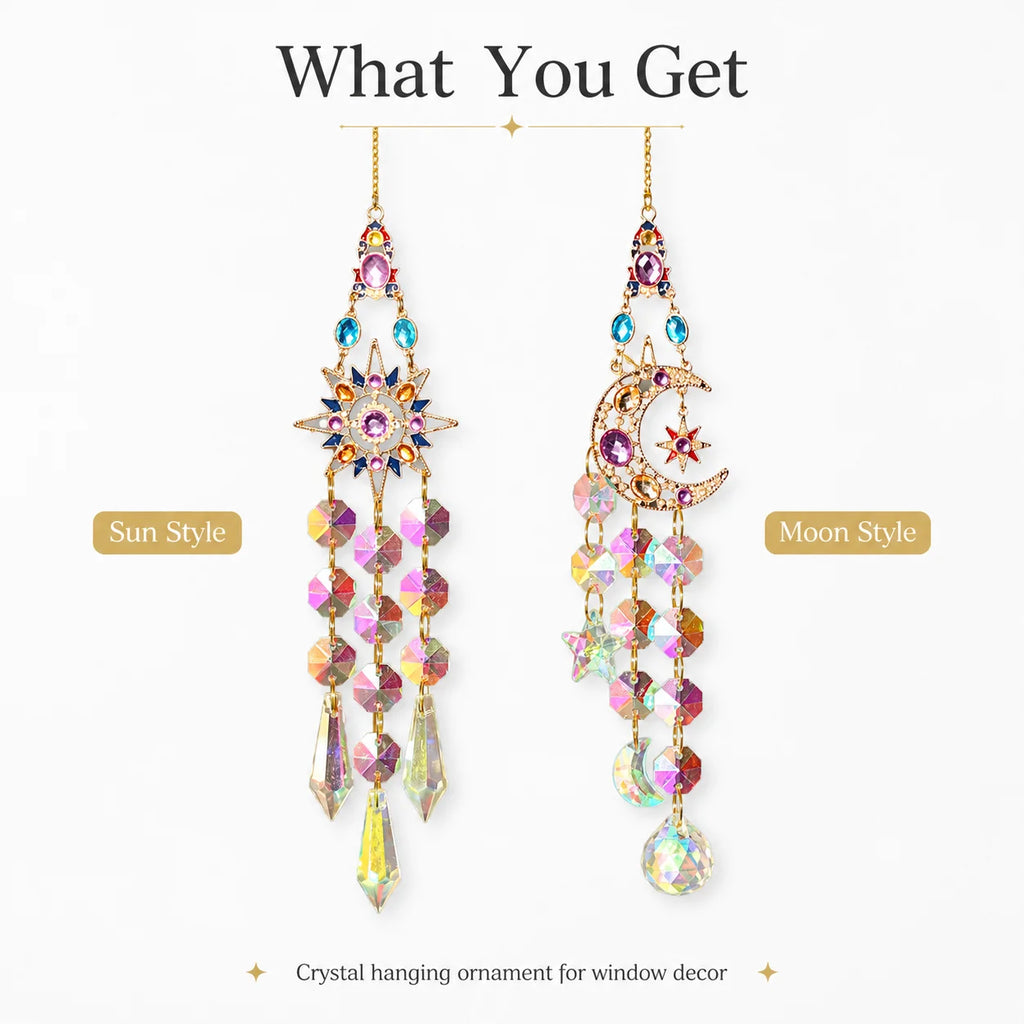 Crystal Sun Catcher Window Hanging – Rainbow Prism Pendant