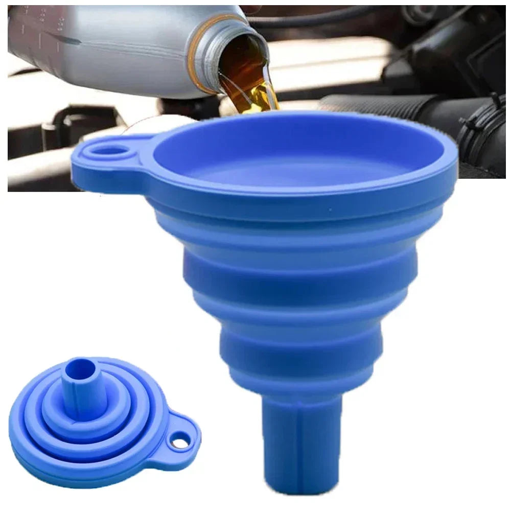 Foldable Silicone Car Funnel – Universal Oil & Fluid Pouring Tool