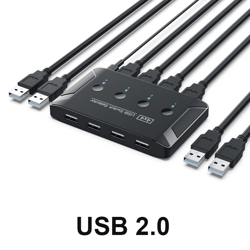 OULLX 4x4 KVM Switch USB 3.0/2.0 – 4 Port Sharing Hub