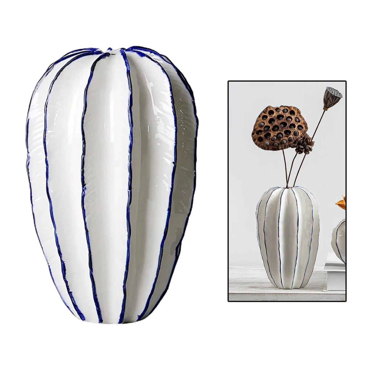 Modern Ceramic Carambola Vase – Star Fruit Home Décor