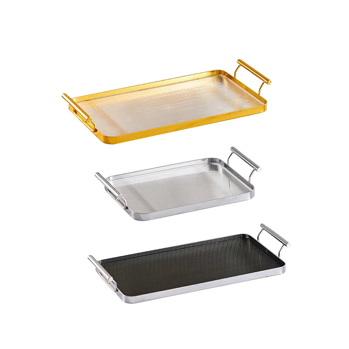 Luxury Metal Decorative Serving Tray with Handles | Kesoto