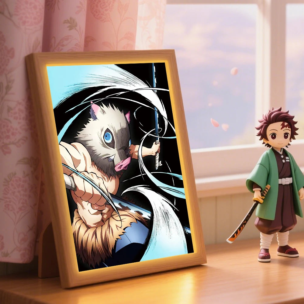 Tanjiro Kamado LED Night Light Frame | Demon Slayer Anime Lamp