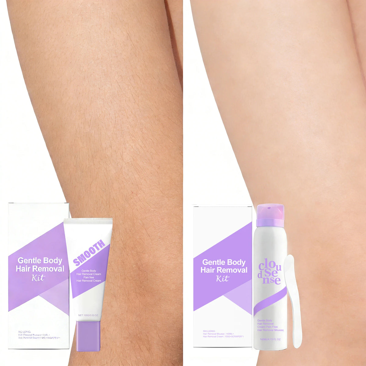 Gentle Hair Removal Cream Set – Body, Legs & Underarms