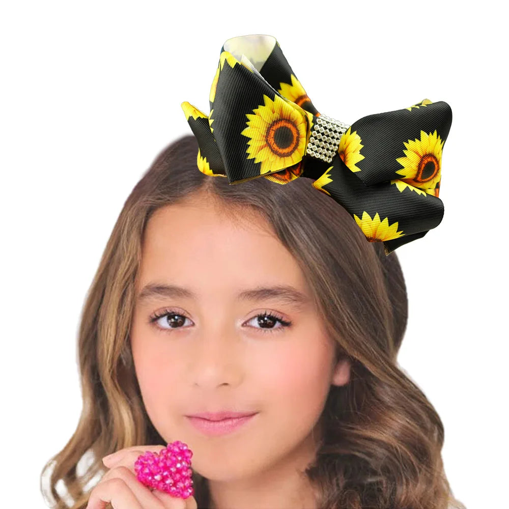 6-Inch Leopard Print Hair Bows & Butterfly Clips for Girls