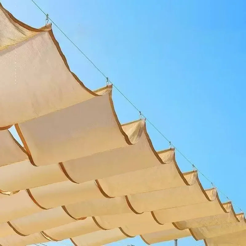 Retractable Wave Sunshade Canopy – Waterproof UV Block