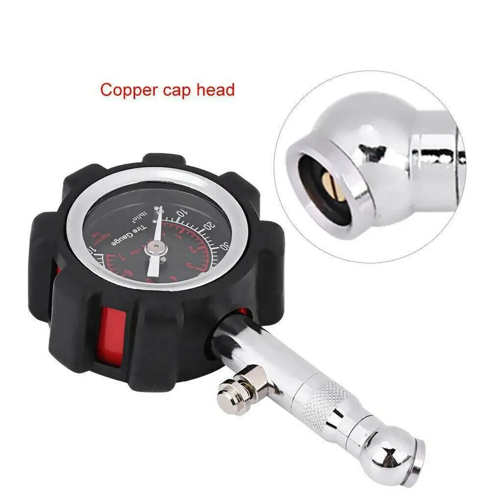 100 PSI Tire Pressure Gauge with Reset – Heavy Duty Car Tool