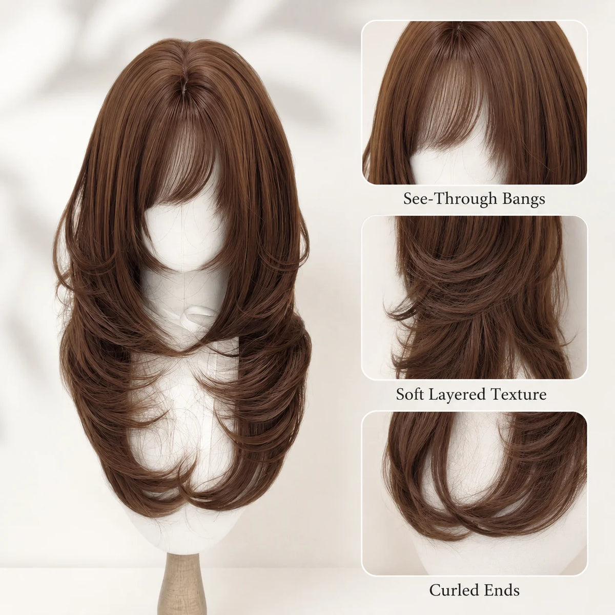 Lolita Curly Wig – Chocolate Brown Long Wavy Full Cap