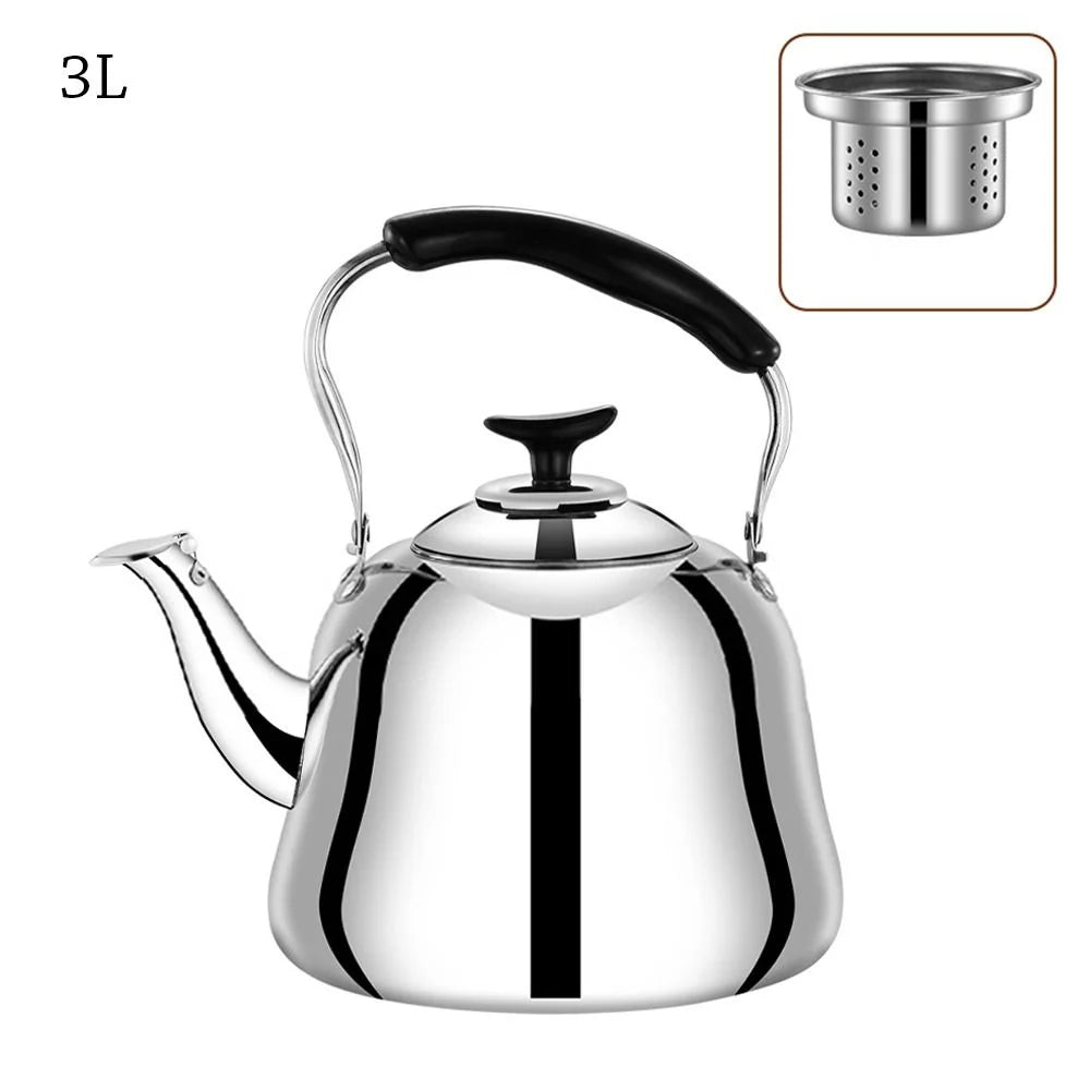 Stainless Steel Whistling Tea Kettle | Gas & Induction