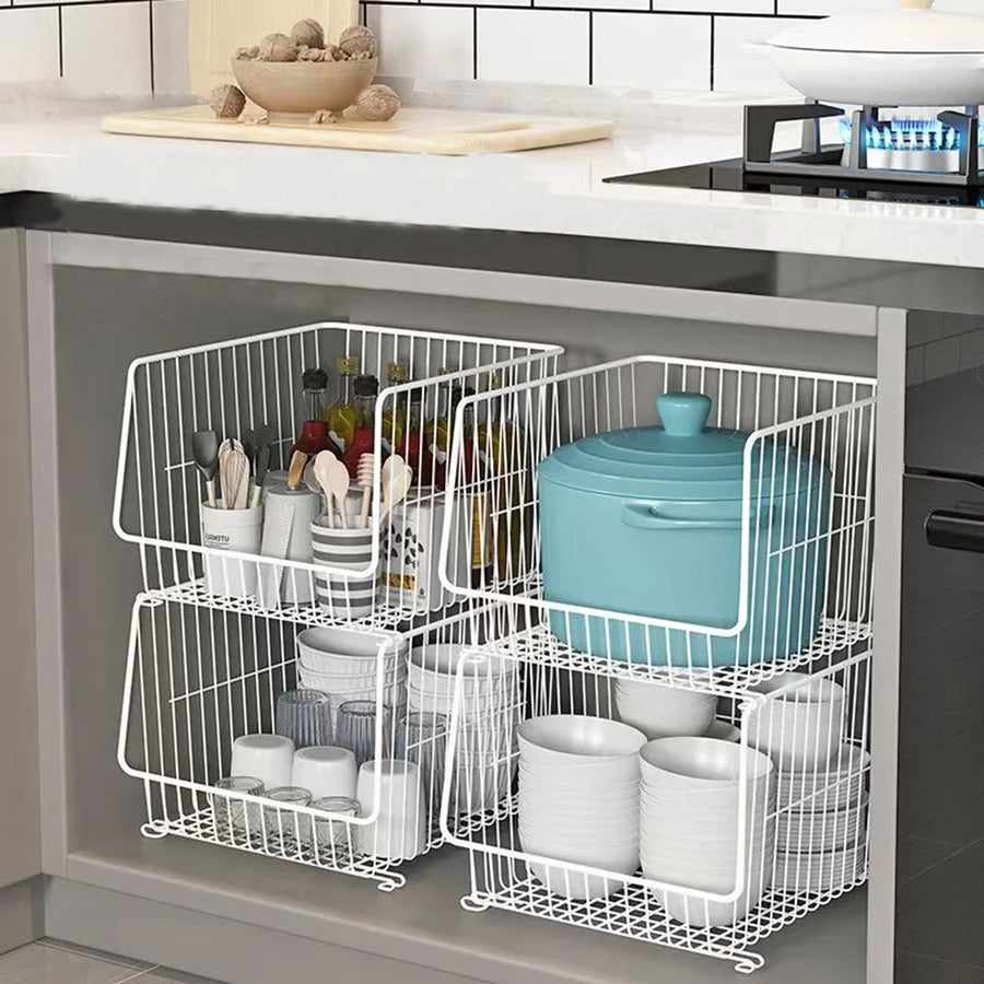 NIFTY Wire Closet Organizer – Shelf Basket Bins for Storage