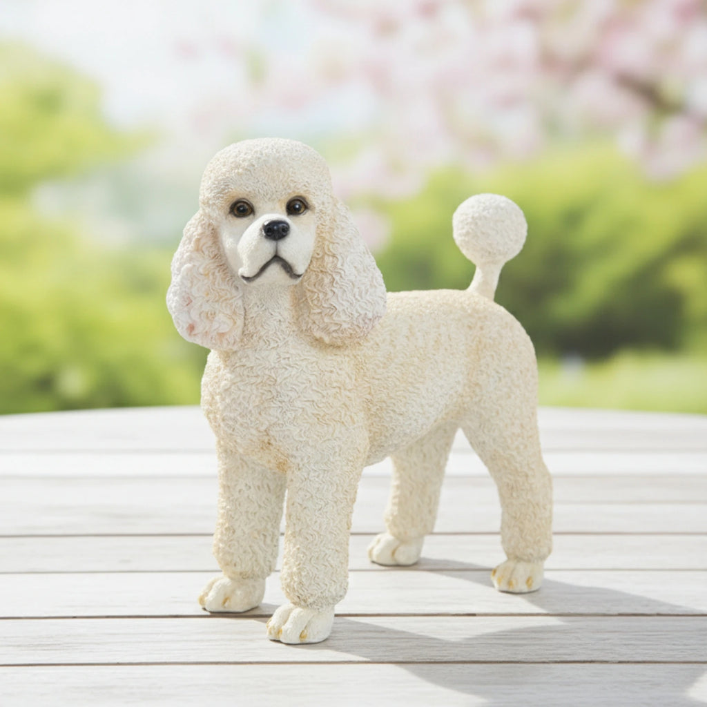 Resin Poodle Figurine – Whimsical Tabletop Dog Statue