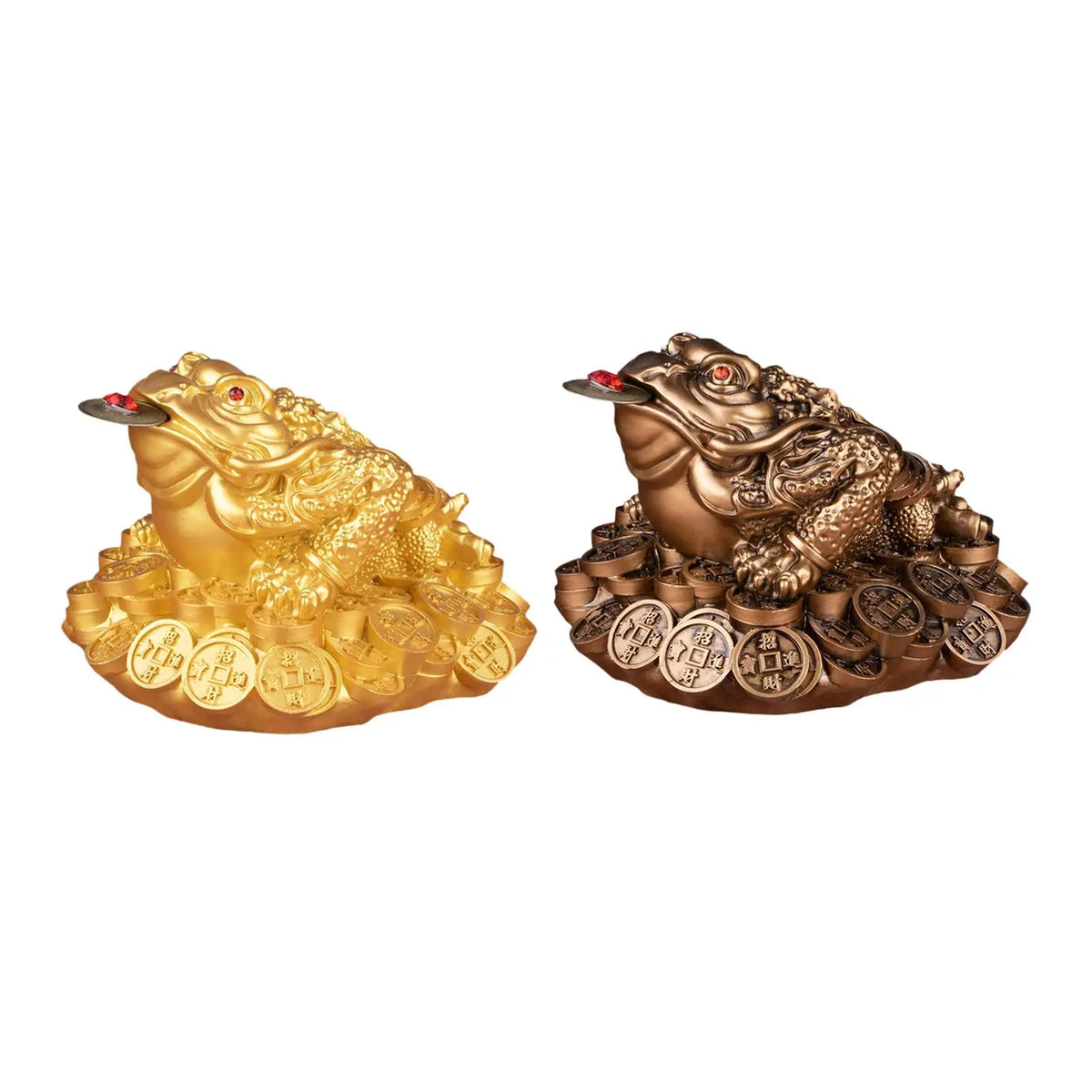 Three-Legged Frog Feng Shui Statue | Resin Lucky Wealth Figurine