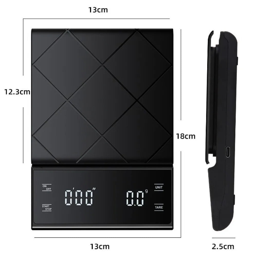 Digital Coffee Scale 3kg/0.1g LCD Display with Timer