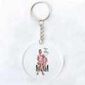 Super Mom & Dad Acrylic Keychain | Transparent Circle Keyring Gift