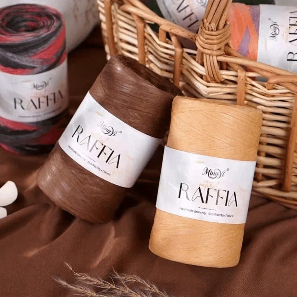 Multi-Color Raffia Yarn – 100% Bamboo Fiber Knitting Cord 100g