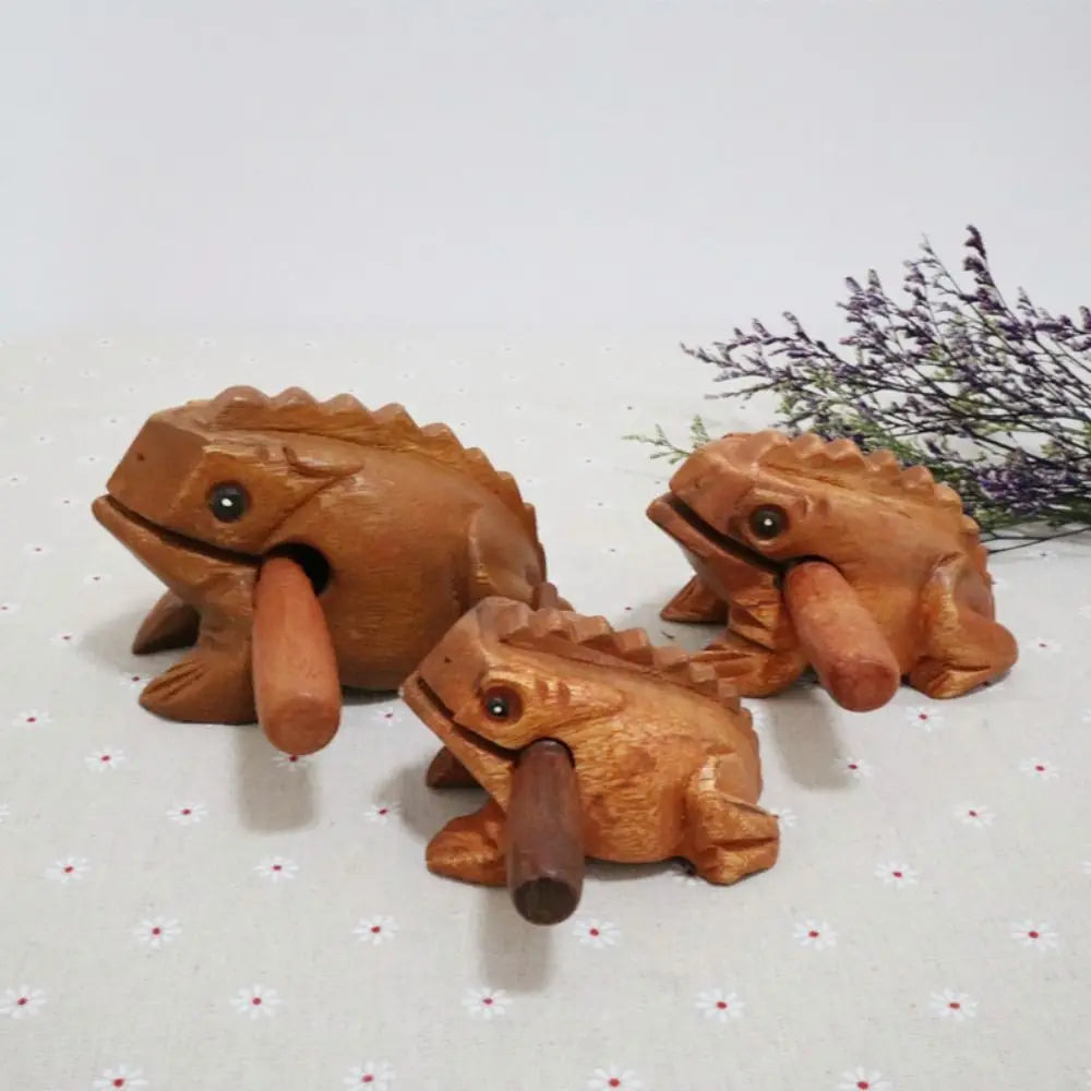 Wooden Frog Guiro Rasp – Handcrafted Percussion Instrument & Decor