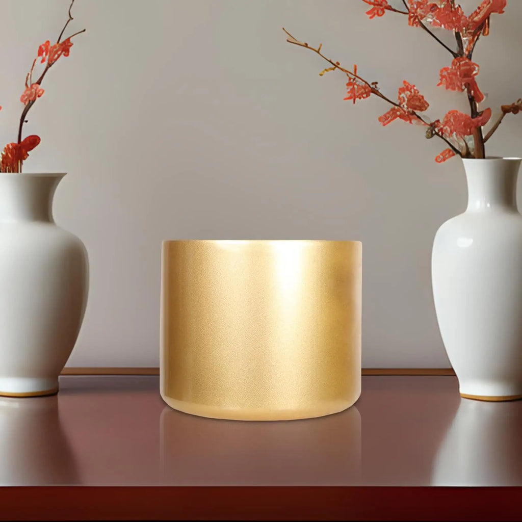 Golden Metal Chinese Flower Pot – Lunar New Year Vase Decor