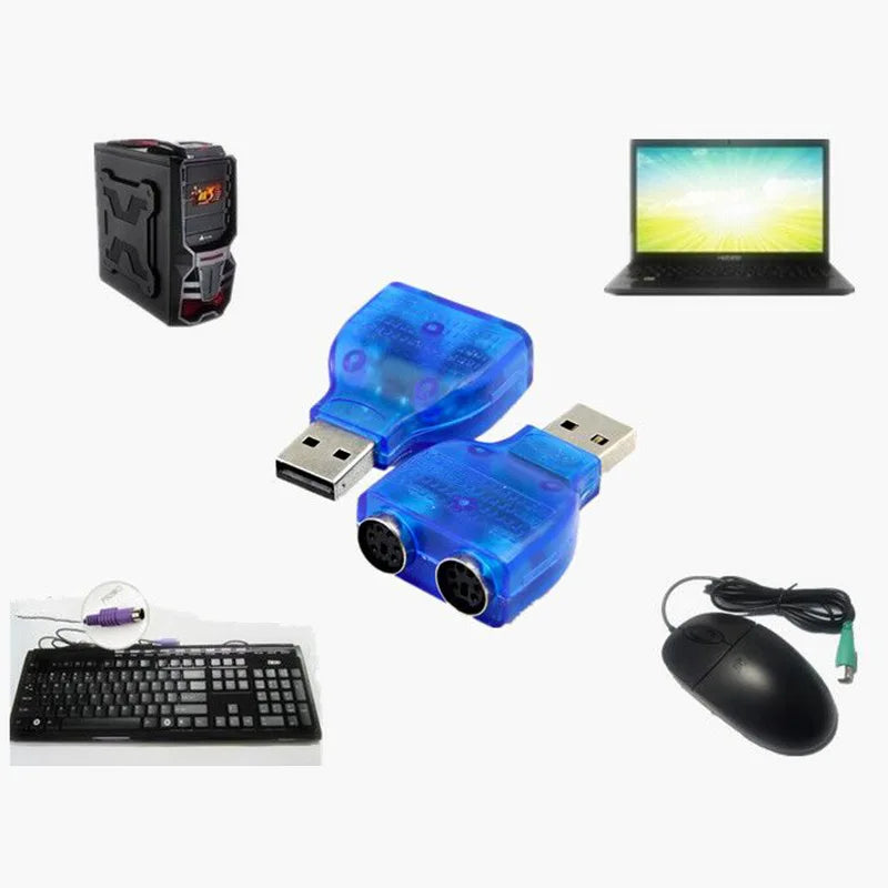 USB to Dual PS/2 Adapter – Keyboard & Mouse Cable Converter
