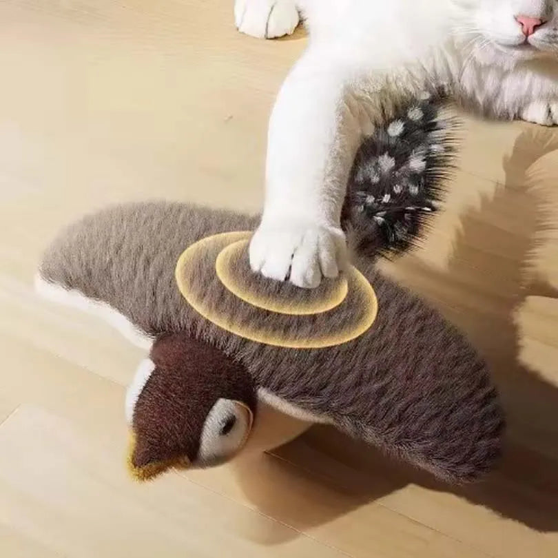 Interactive Chirping Flapping Bird Cat Toy – Touch Activated